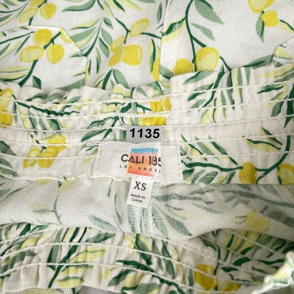 Cali 1850 Tropical Palm Leaf Linen Blend Straight Leg Pants Drawstring Waist XS - Picture 10 of 15